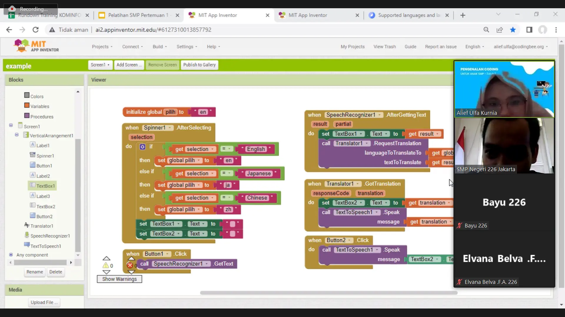 events webinar app inventor